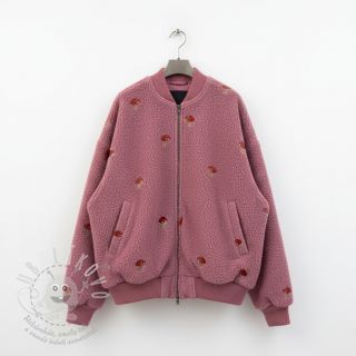 Kabátovina EMBROIDERY Little mushrooms old pink