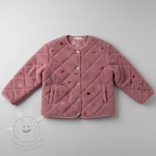 Kabátovina EMBROIDERY Little mushrooms old pink