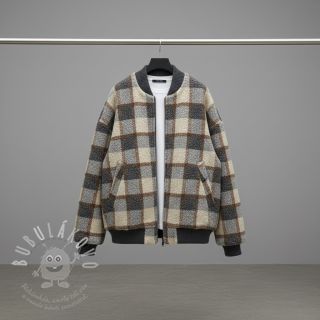 Kabátovina Bouclé Squares design D