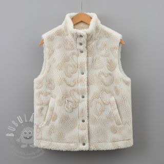 Kabátovina TEDDY Hearts off white