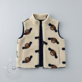 Kabátovina TEDDY JACQUARD Dogs brown