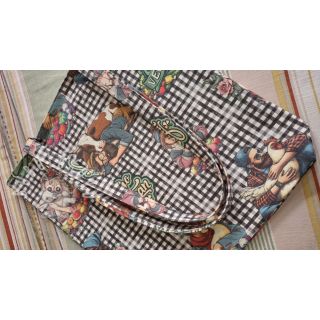 Dekorační látka Vegan black check digital print