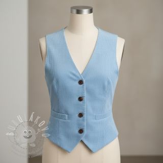 Manšestr 6W WASHED STRETCH light blue