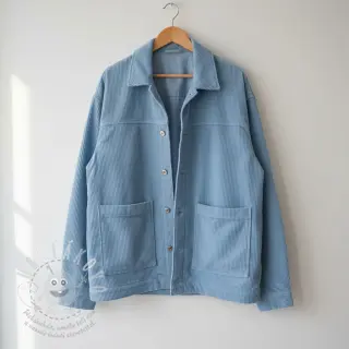 Manšestr 6W WASHED STRETCH light blue