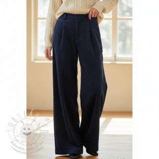 Manšestr 6W WASHED STRETCH navy