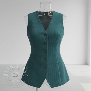 Manšestr 6W WASHED STRETCH petrol