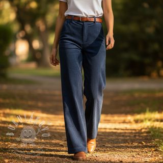 Manšestr 6W WASHED STRETCH marine