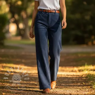 Manšestr 6W WASHED STRETCH marine