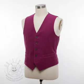 Manšestr 6W WASHED STRETCH fuchsia