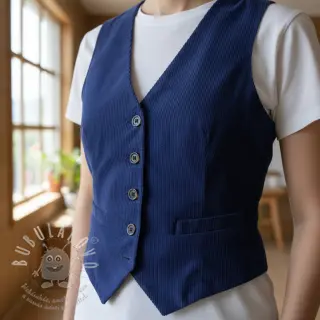 Manšestr 6W WASHED STRETCH cobalt