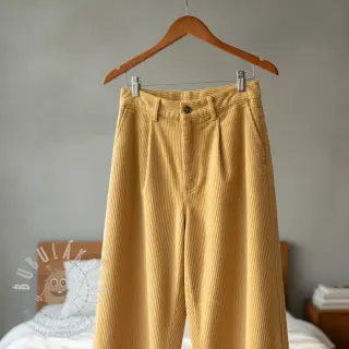 Manšestr 6W WASHED STRETCH light yellow