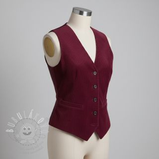 Manšestr 6W WASHED STRETCH berry