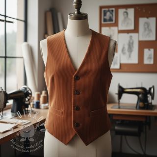 Manšestr 6W WASHED STRETCH rust