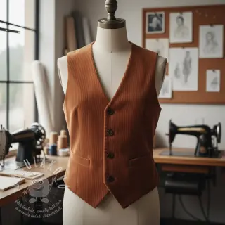 Manšestr 6W WASHED STRETCH rust