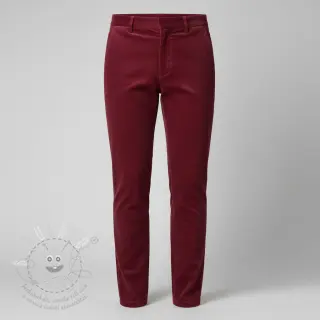 Manšestr 6W WASHED STRETCH dark red