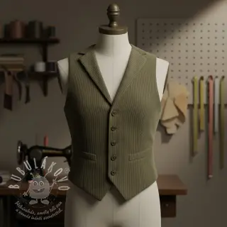 Manšestr 6W WASHED STRETCH camo green