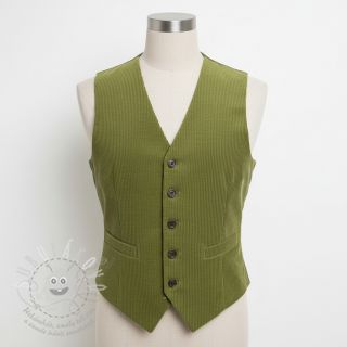 Manšestr 6W WASHED STRETCH green