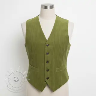 Manšestr 6W WASHED STRETCH green