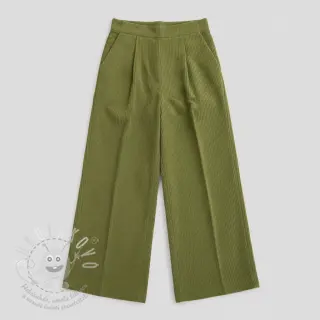 Manšestr 6W WASHED STRETCH green
