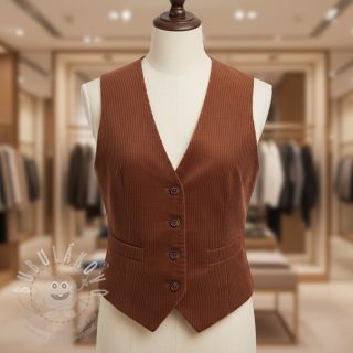 Manšestr 6W WASHED STRETCH nutbrown