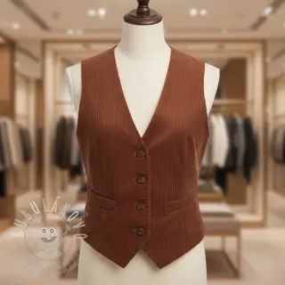 Manšestr 6W WASHED STRETCH nutbrown