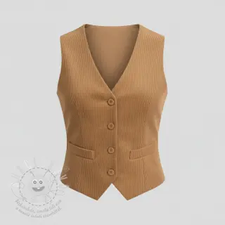 Manšestr 6W WASHED STRETCH camel