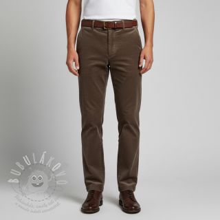 Manšestr 6W WASHED STRETCH dark brown