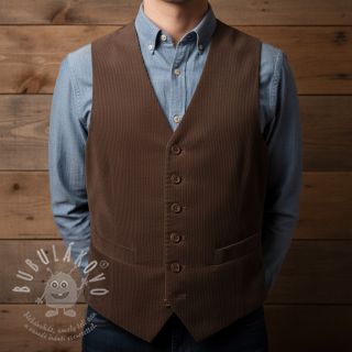 Manšestr 6W WASHED STRETCH dark brown