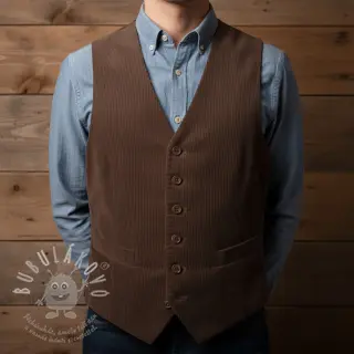 Manšestr 6W WASHED STRETCH dark brown