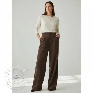 Manšestr 6W WASHED STRETCH dark brown