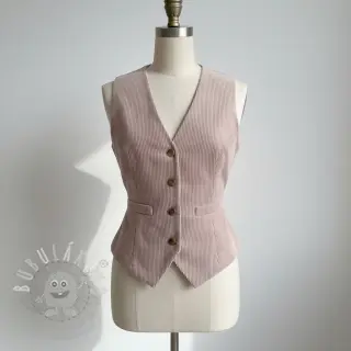 Manšestr 6W WASHED STRETCH old pink