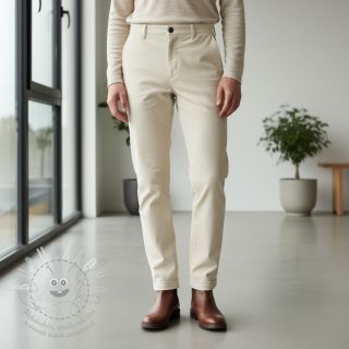 Manšestr 6W WASHED STRETCH off white