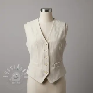 Manšestr 6W WASHED STRETCH off white