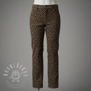 Manšestr STRETCH Little Leopard taupe