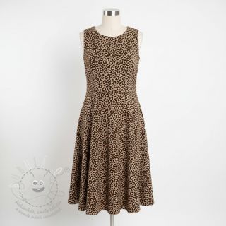 Manšestr STRETCH Little Leopard sand