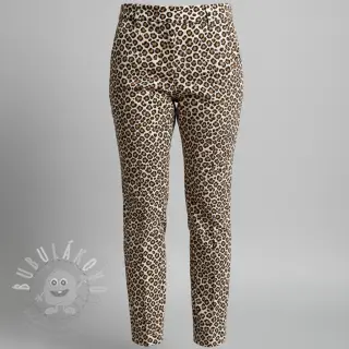 Manšestr STRETCH Little Leopard light sand