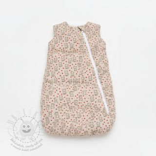 Manšestr STRETCH Little foxes light sand