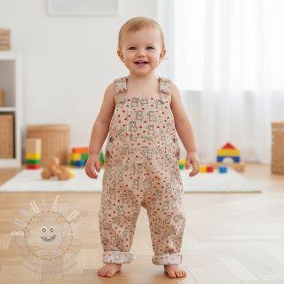 Manšestr STRETCH Little foxes light sand