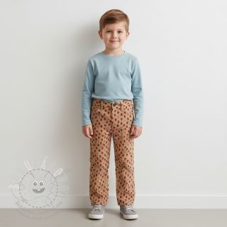 Manšestr STRETCH Little strawberries sand