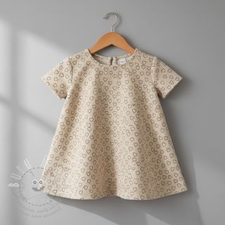 Manšestr STRETCH Little love light sand