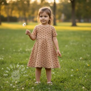 Manšestr STRETCH Little cherry sand