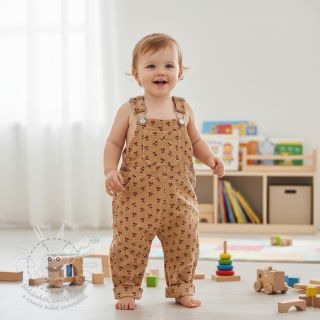 Manšestr STRETCH Little cherry sand