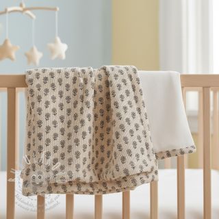 Manšestr STRETCH Little flower light sand