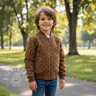 Manšestr STRETCH Little flower taupe