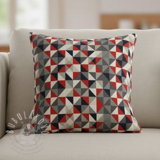 Dekorační látka Linenlook Big triangle red