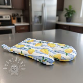 Dekorační látka Lemons blue digital print