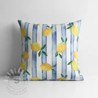 Dekorační látka Lemons blue digital print