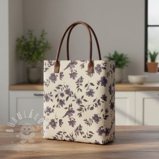 Dekorační látka Linenlook Night flowers digital print