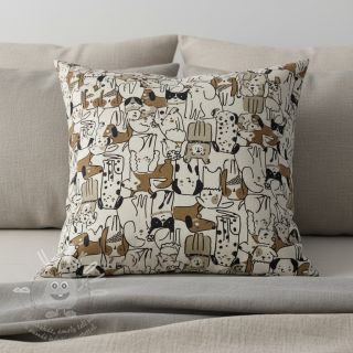 Dekorační látka Linenlook Dogs natural