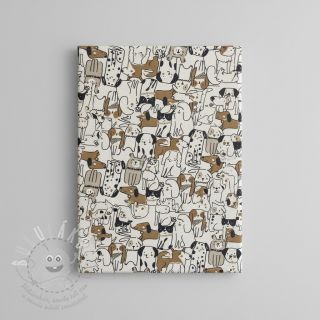 Dekorační látka Linenlook Dogs natural